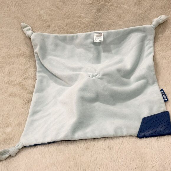 Booginhead Elephant Lovey Blue Gray 12" Security Plush Knotted Corners Teether - Picture 5 of 7